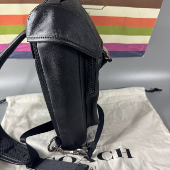 NWOT Authentic Coach # 2944 Black Leather Ranger Mini Pack - Picture 3 of 15